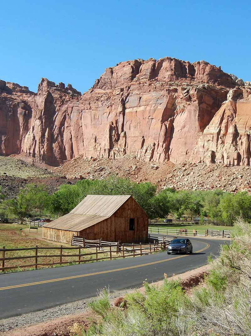 The historic Gifford Homestead along Capitol Reef Scenic Drive.