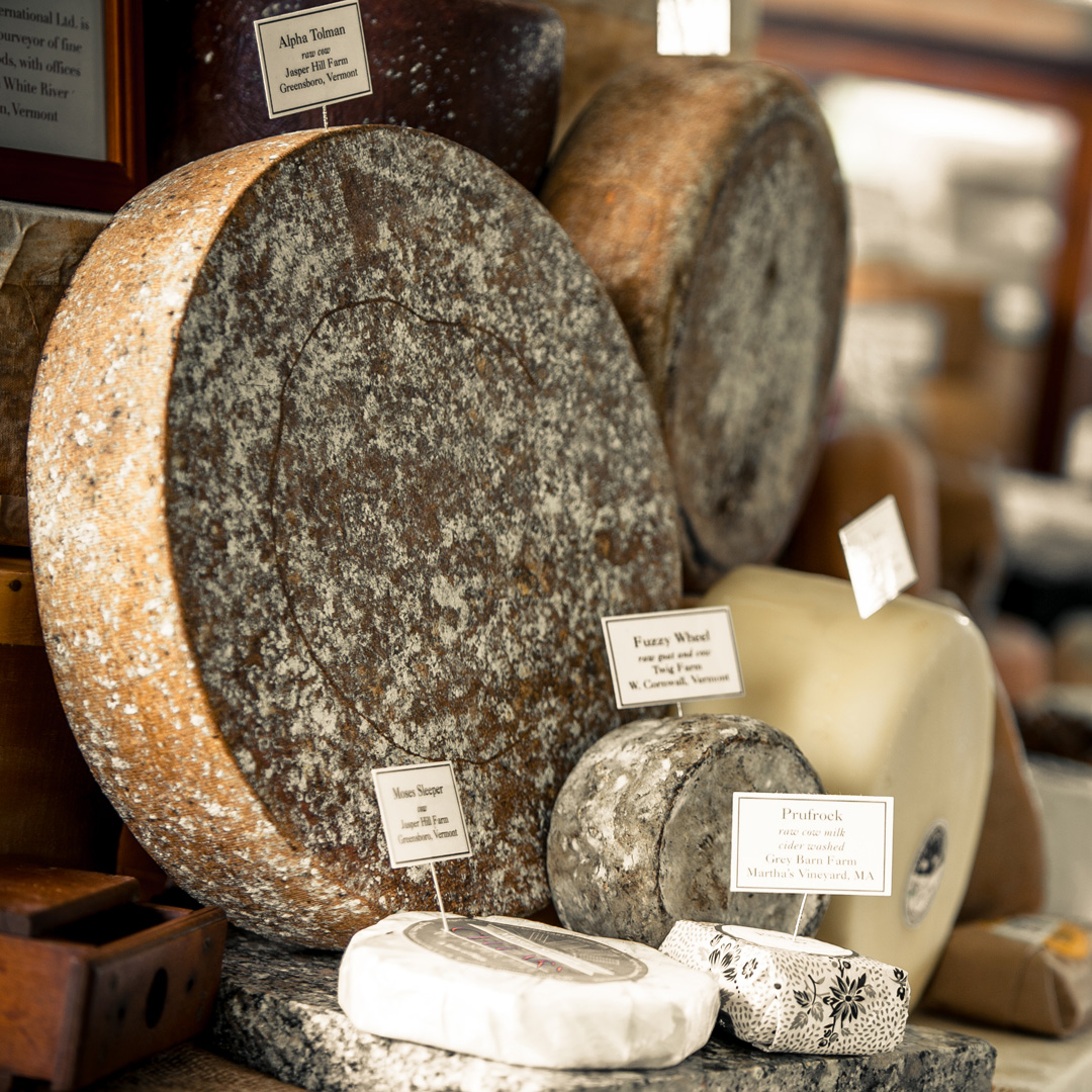 wheels of cheese at the Vermont Cheesemakers Festival
