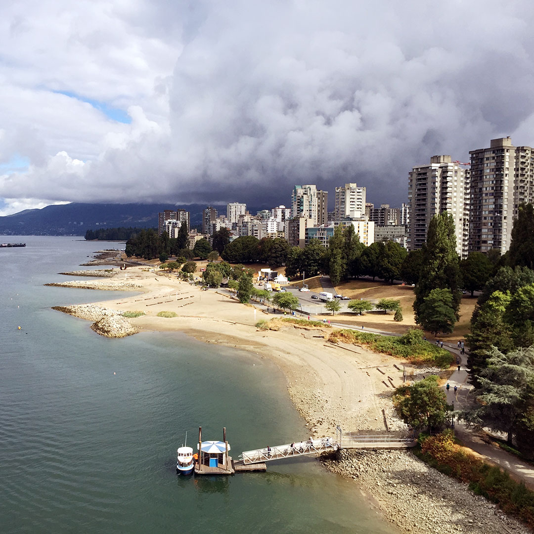 Shoreline along the west end of Vancouver. 