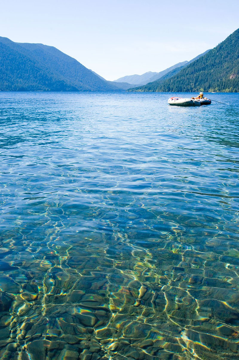 Washington's Lake Crescent is a catch-and-release recreational lake, with trout and salmon. 