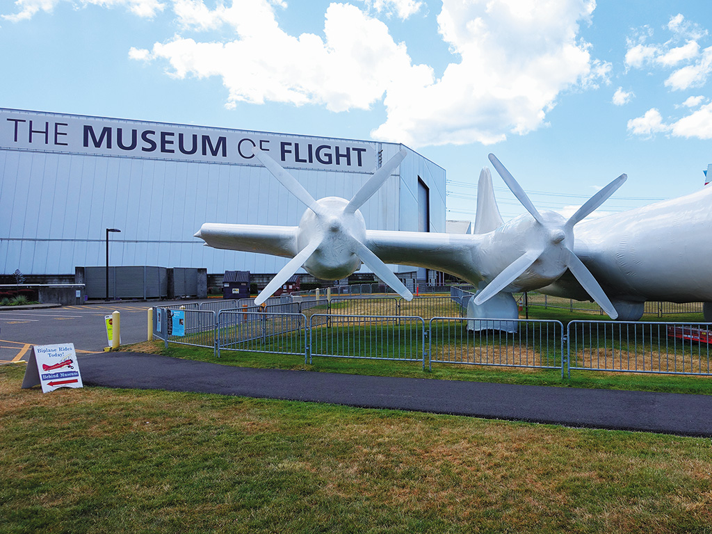 front view of museum of flight in Seattle, Washington