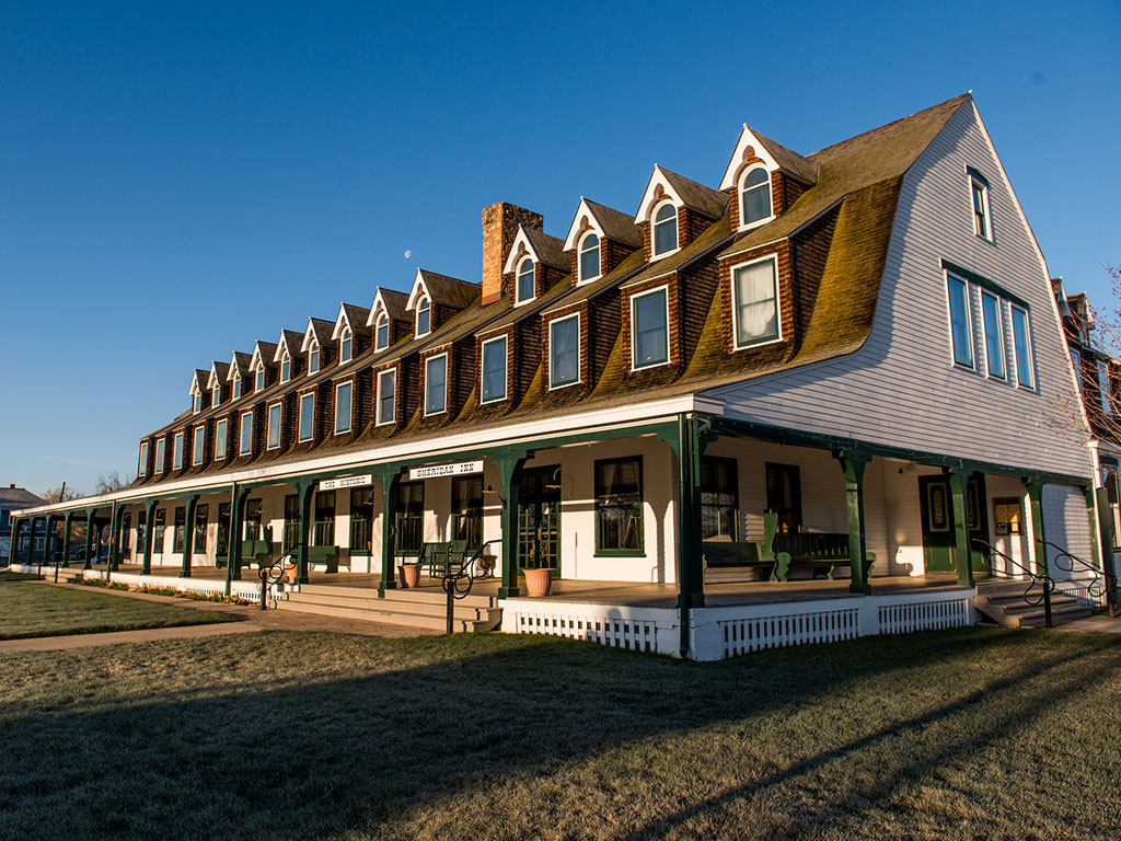 side view of the Sheridan Inn in Wyoming