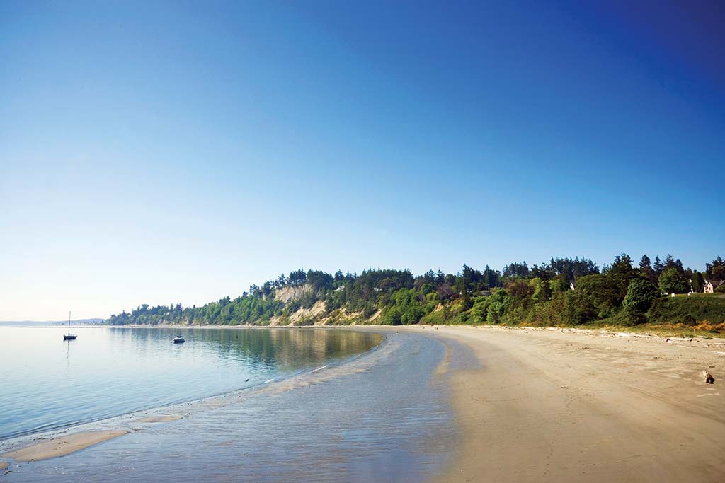 The beach in Fort Worden State Park