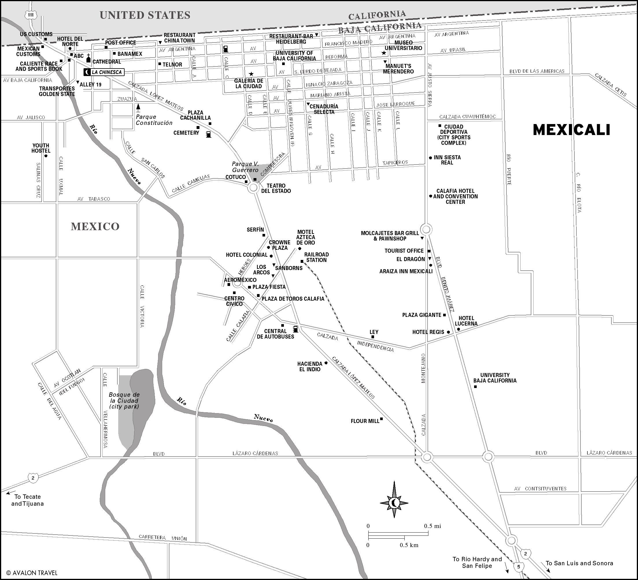 Map of Mexicali, Mexico