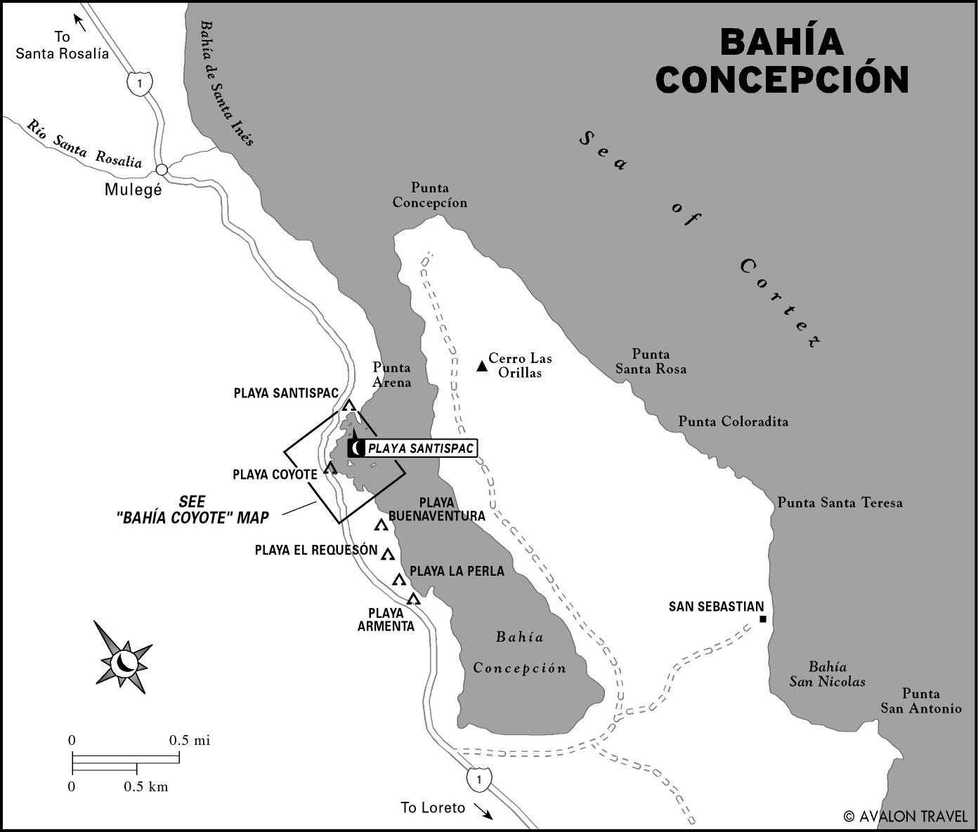 Map of Bahia Concepcion, Mexico