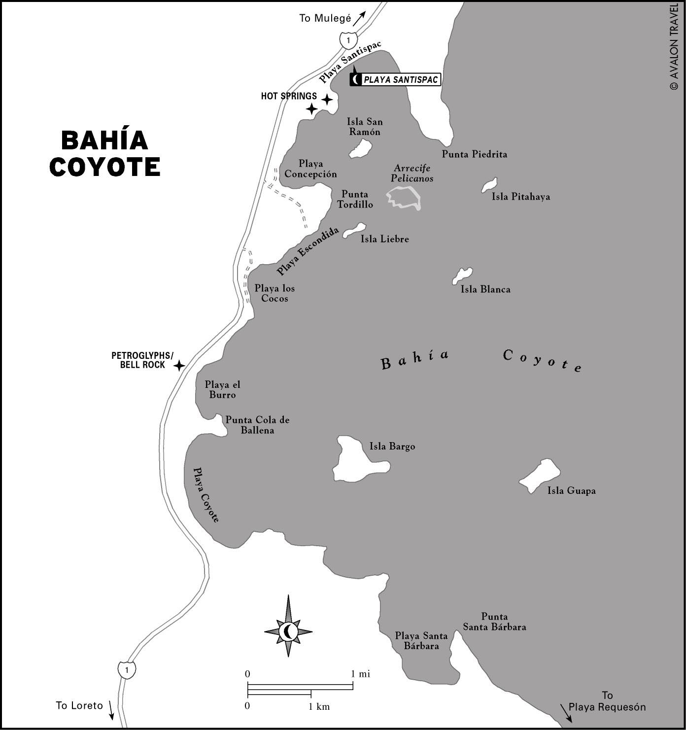 Map of Bahia Coyote, Mexico