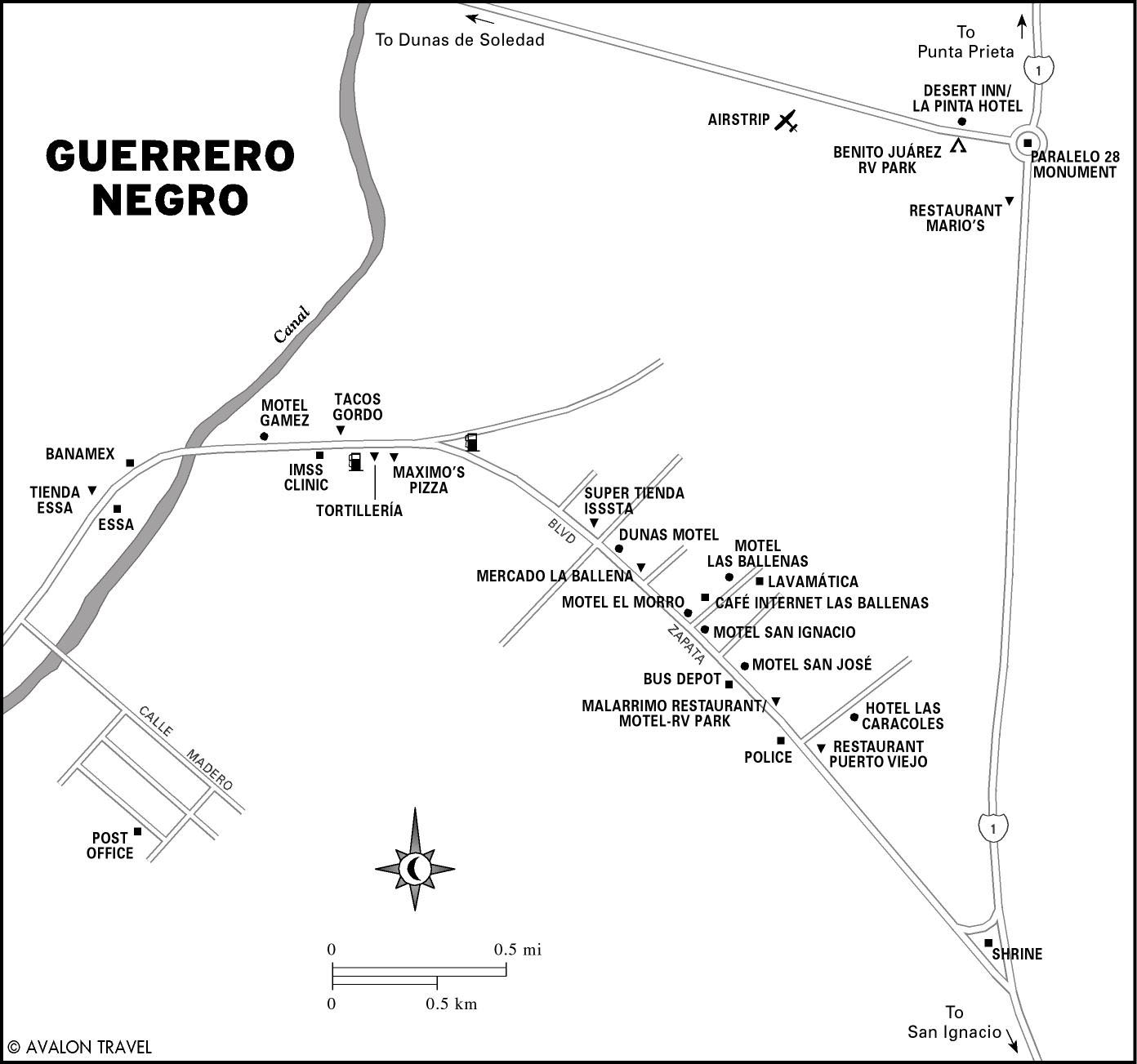 Map of Guerrero Negro, Mexico