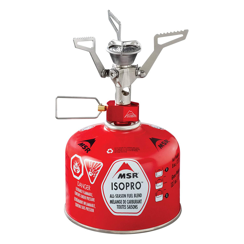 red camping stove