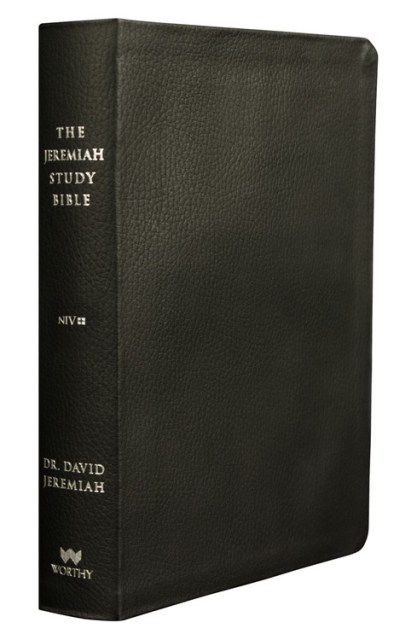 The Jeremiah Study Bible, NIV: (Black w/ burnished edges) Leatherluxe® with Thumb Index