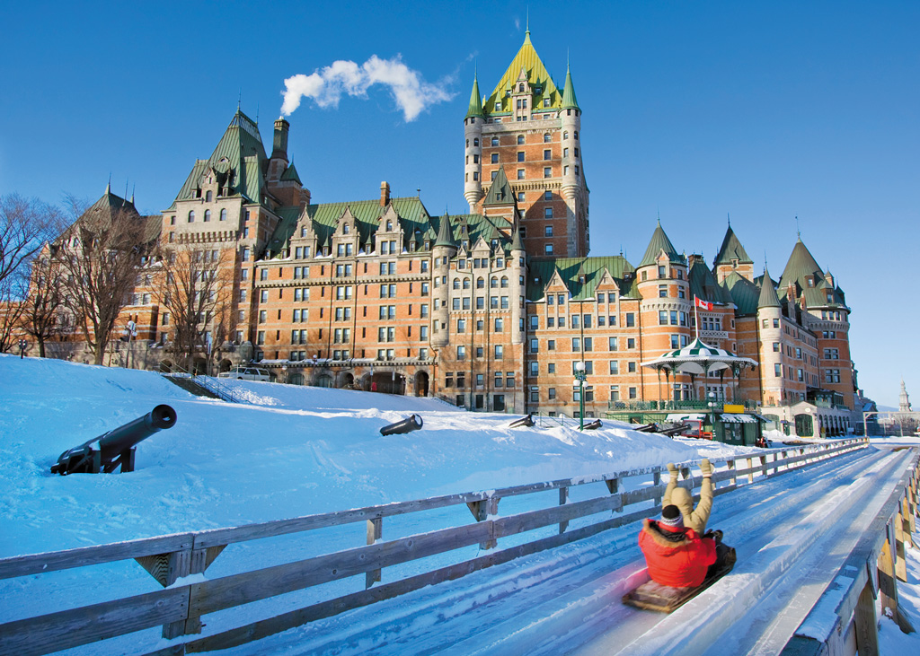 Slide in front of Chateau Frontenac
