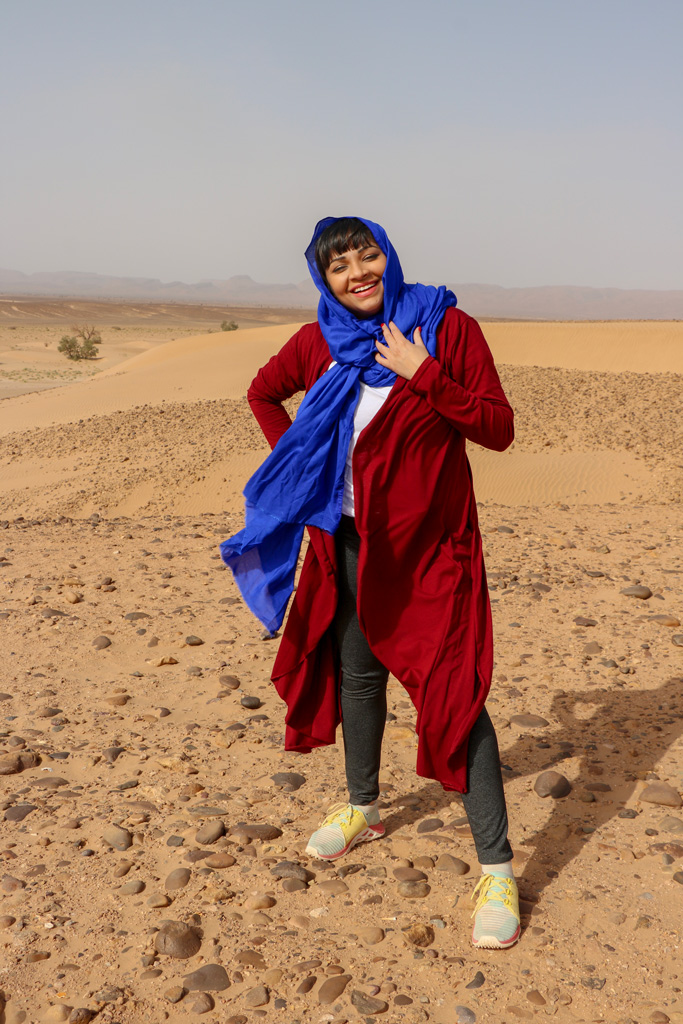 Ambreen Tariq in Morocco desert