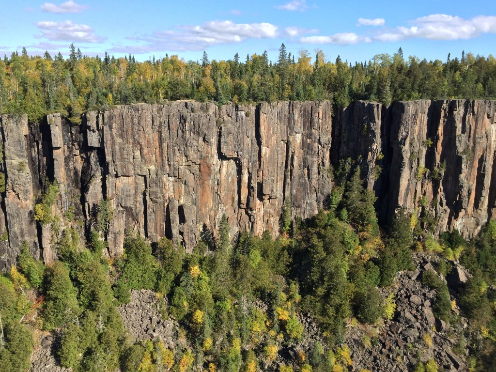 Jagged cliffs at Ouimet Canyon Provincial Park.