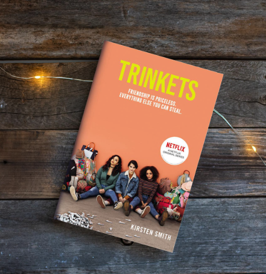 Instagram image of the book "Trinkets" by Kirsten Smith