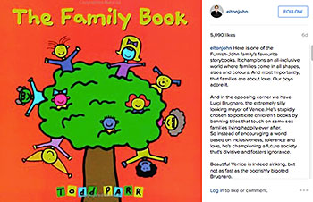 Elton John shares The Family Book on Instagram