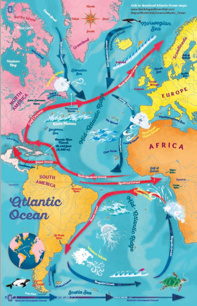 Atlantic Ocean from Maps of the Worlds Oceans