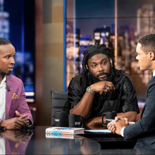 NOVL - Instagram image for 'Stamped' by Jason Reynolds and Ibram X. Kendi of both authors on 'The Daily Show'