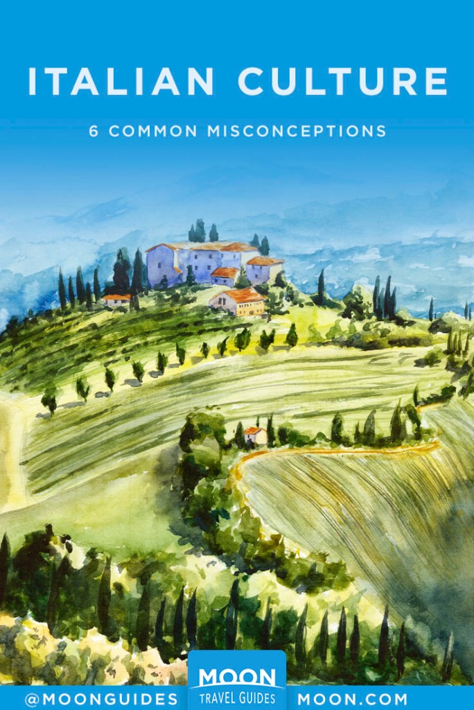 Painting of Italian countryside. Pinterest Graphic, Italian Culture Q&A.