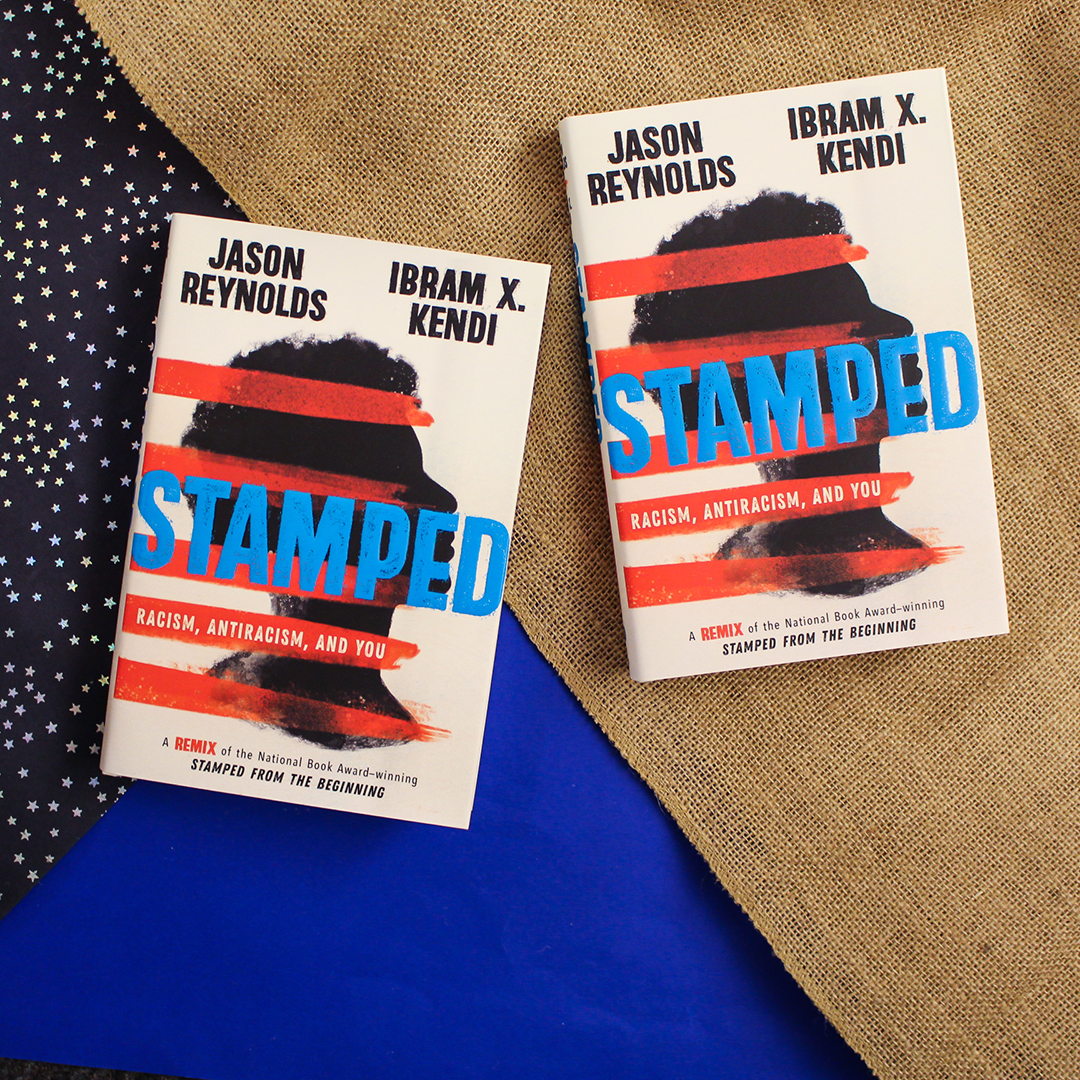 Instagram image of the book "Stamped" by Jason Reynolds and Ibram X. Kendi