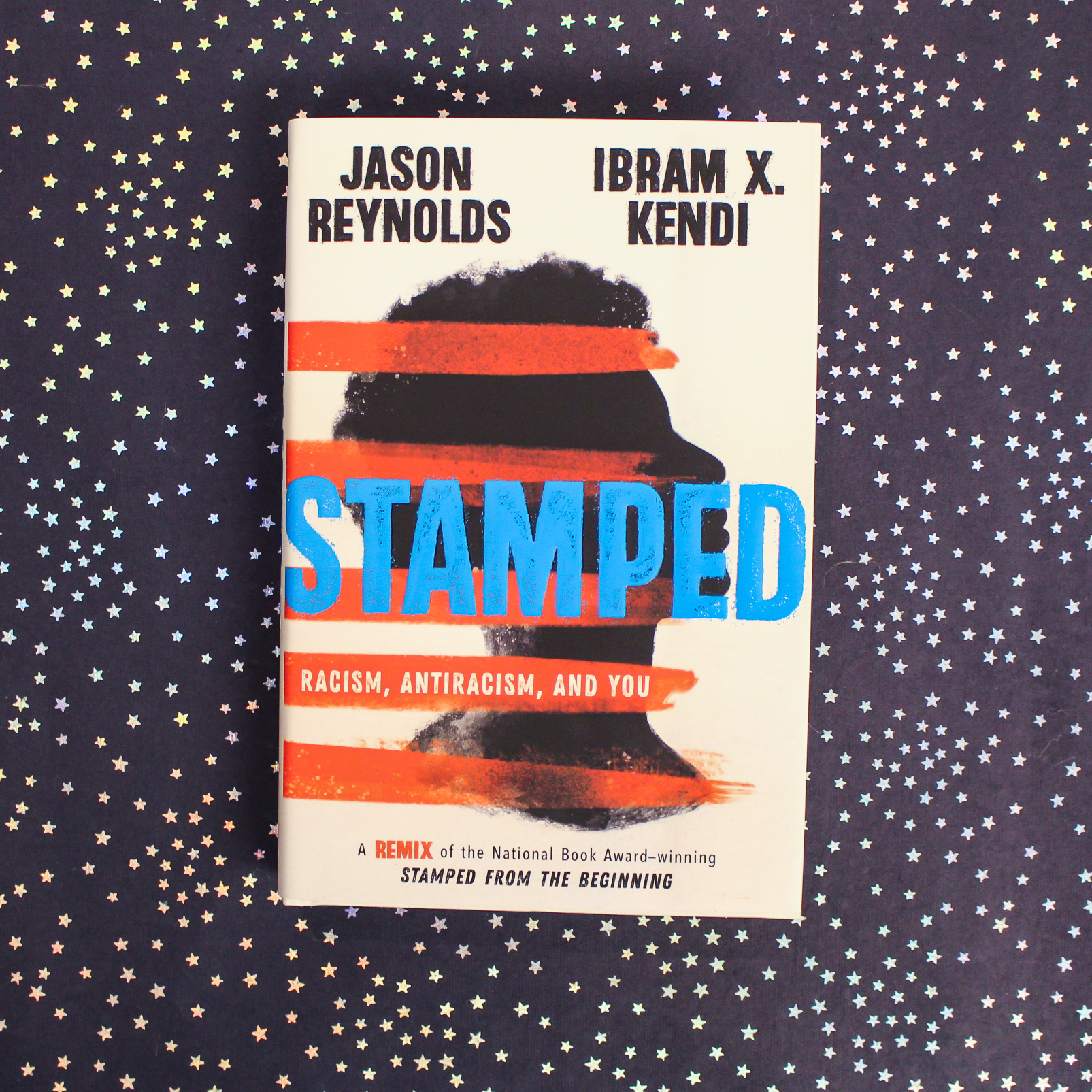 Instagram image of the book "Stamped" by Jason Reynolds and Ibram X. Kendi
