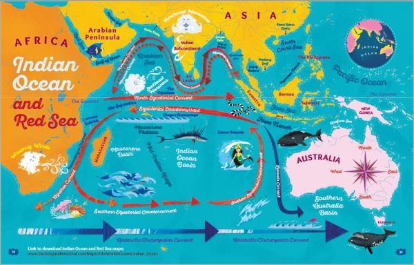 Indian Ocean and the Red Sea from Maps of the World's Ocean