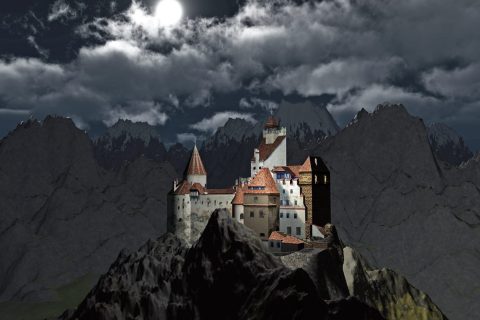 Bran Castle night view, Transylvania, Romania