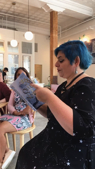 NOVL - Animated GIF of Holly Black reading 'The Queen of Nothing' at YALLFest