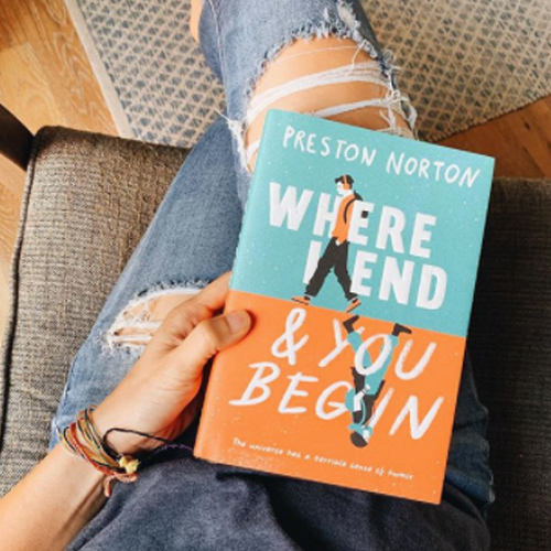 NOVL - Instagram image of book cover for 'Where I End and You Begin' by Preston Norton