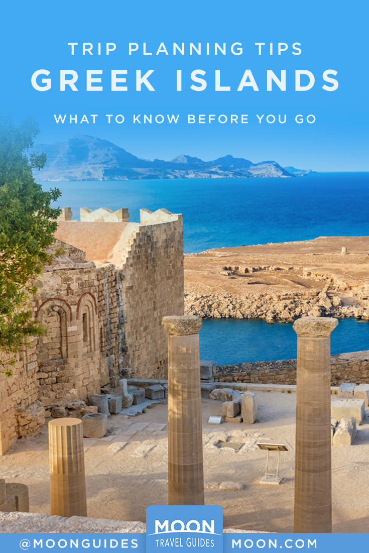 trip planning greek islands pinterest graphic