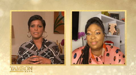 Screenshot of Loni Love being interviewed on Tamron Hall Show