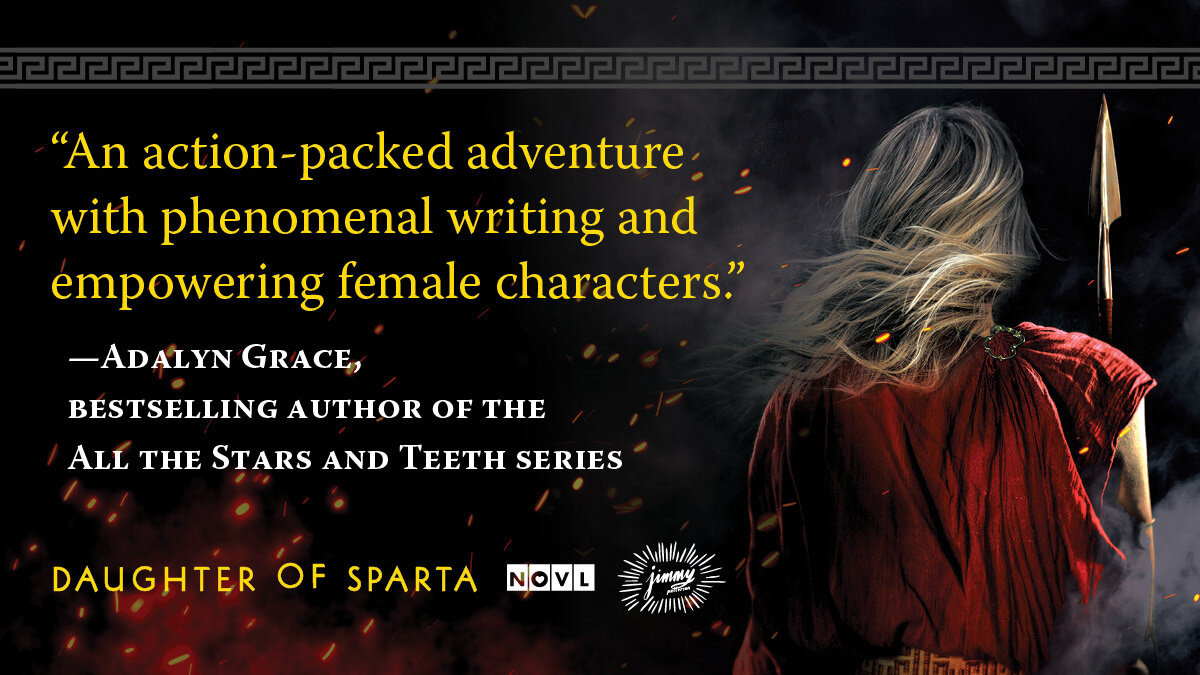 NOVL - Image quote for 'Daughter of Spara' by Claire M. Andrews that reads 'An action-packed adventure with phenomenal writing and empowering female characters. - Adalyn Grace'