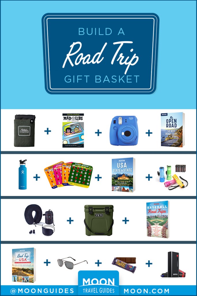 pin graphic with gift guide ideas for road trips