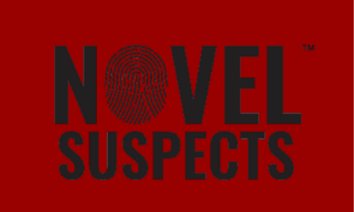 Novel Suspects on a burgundy background