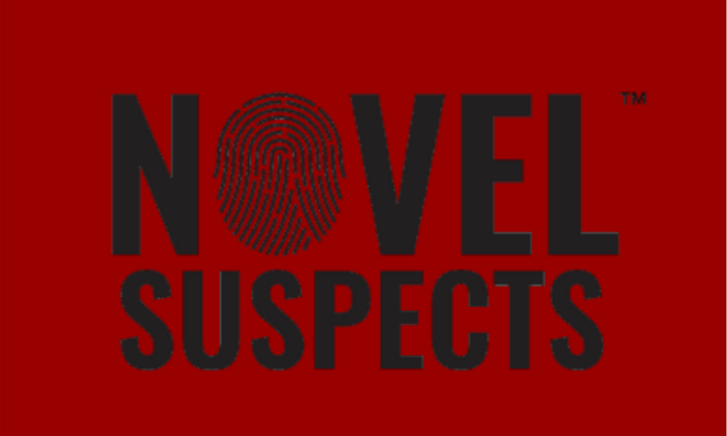 Novel Suspects on a burgundy background
