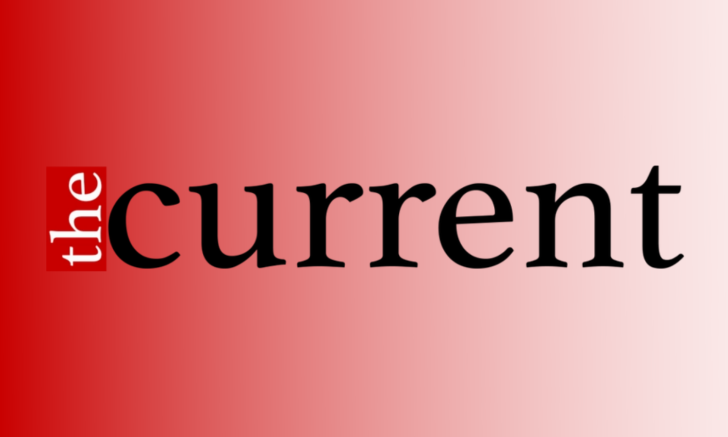 The Current on a red gradient background