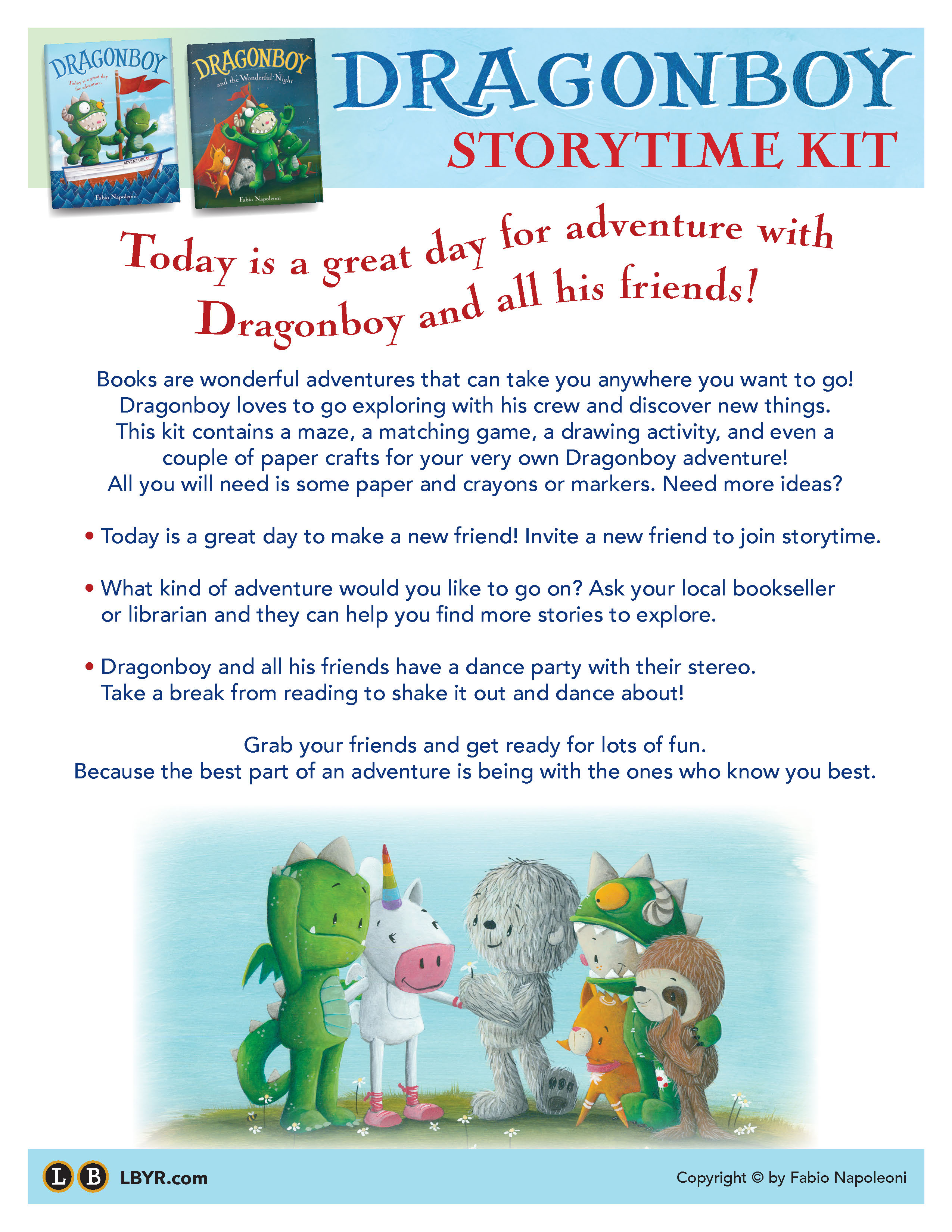 First page of the Dragonboy Series activity sheet