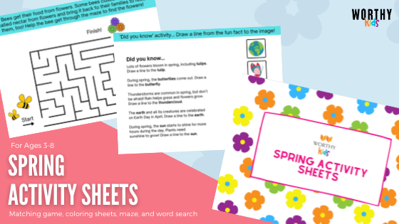 Spring Activity Sheets (Ages 3-8)
