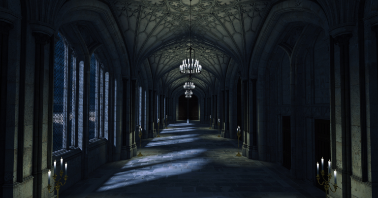 dark castle hallway