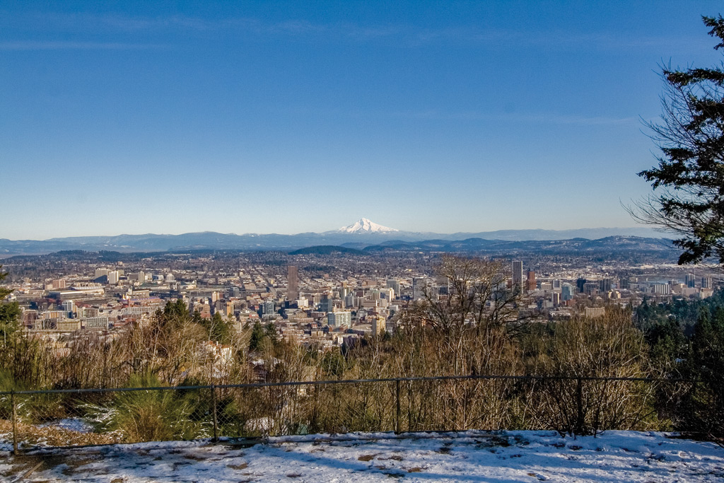 View from Pittock Mansion in the winter.