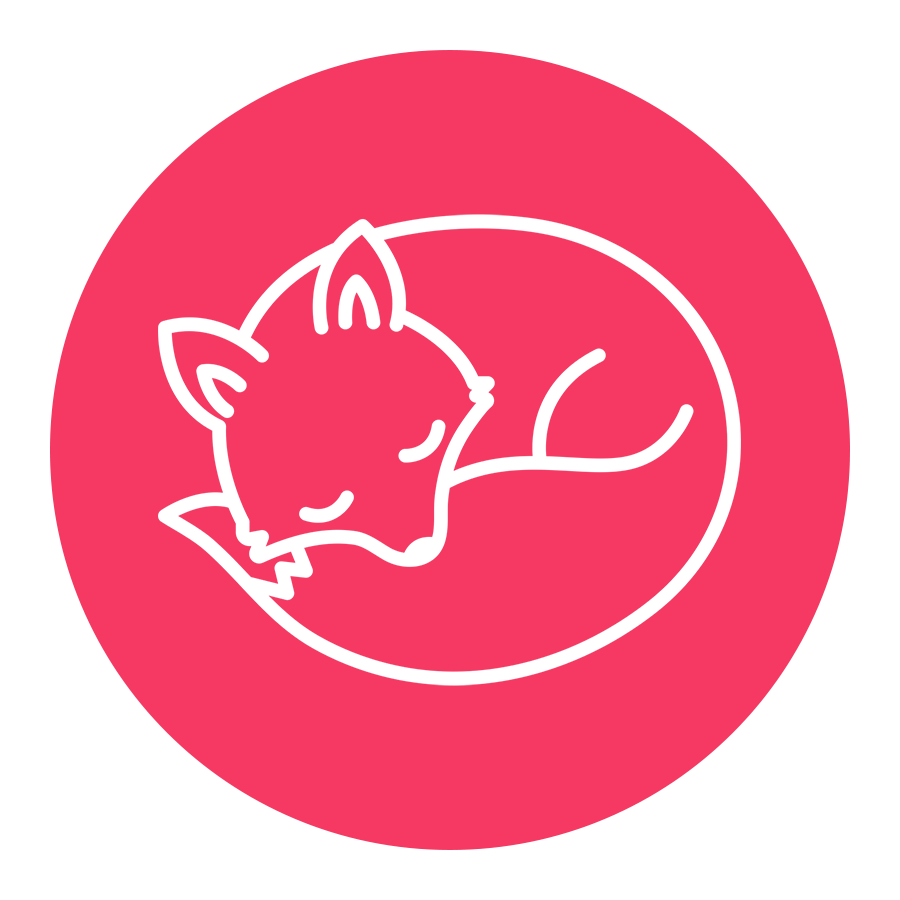 Illustrated graphic depicting a sleeping fox