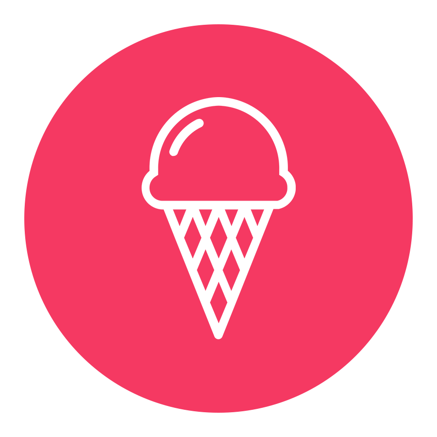 Illustrated graphic depicting an ice cream cone