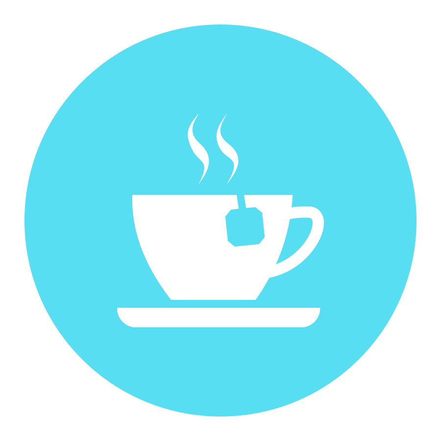 Illustrated graphic depicting a hot cup of tea
