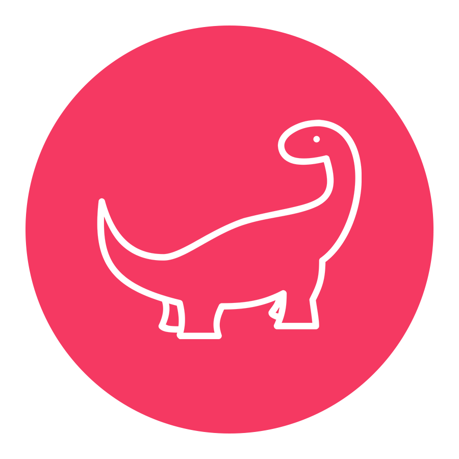 Illustrated graphic depicting a dinosaur