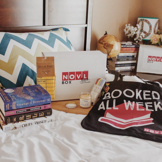 NOVLBox featuring YA books and other various items