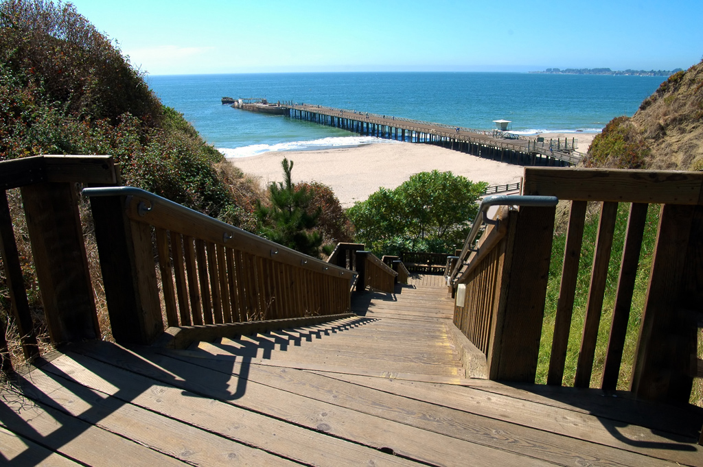 stairs that lead to Seacliff State Beach, Monterey Bay
