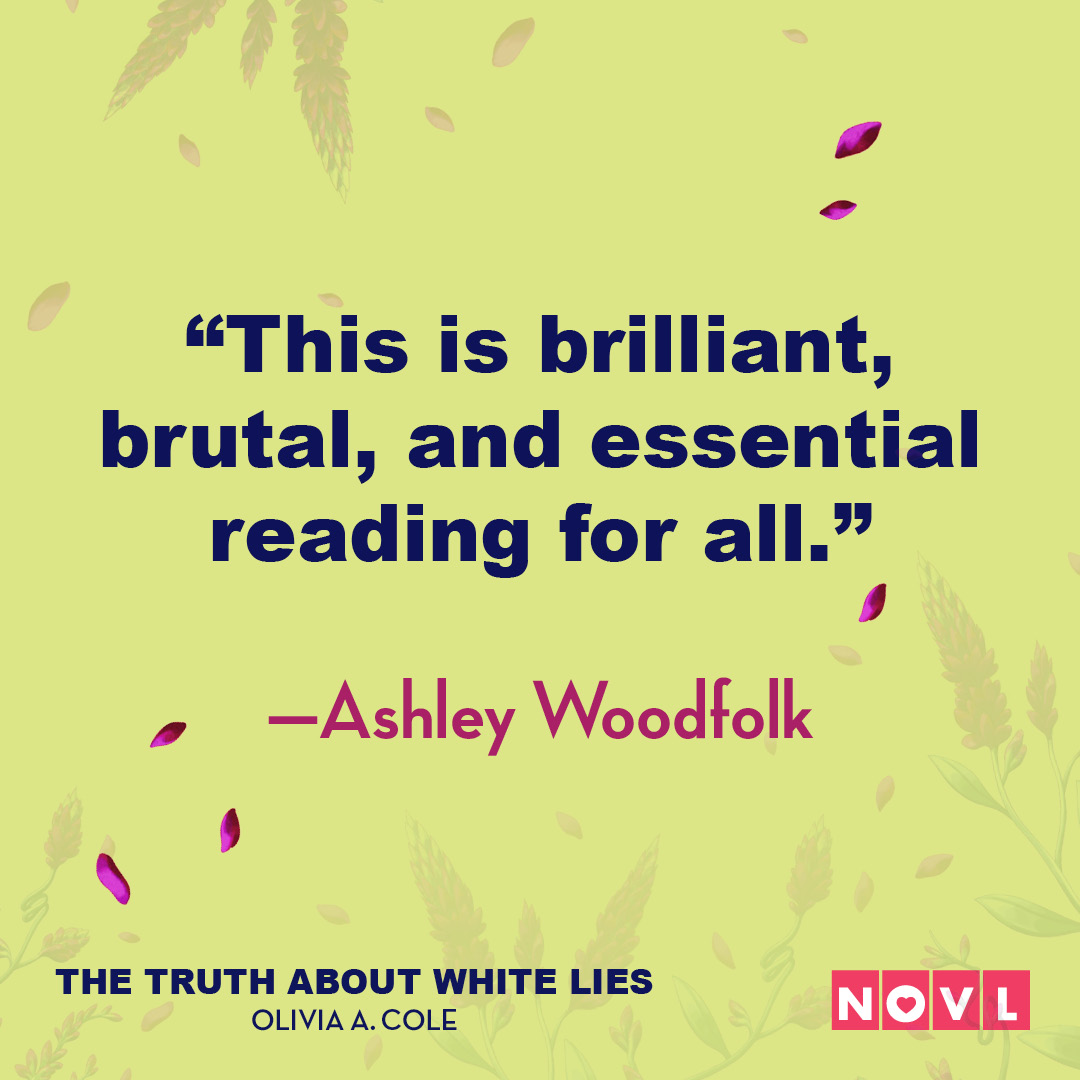 NOVL - Quote graphic text reading "This is brilliant, brutal, and essential reading for all." - Ashley Woodfolk