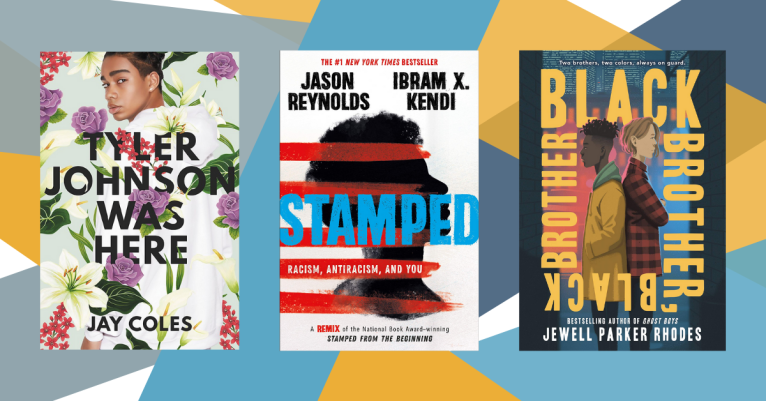 3 Books About AntiRacism on a Multicolored Background