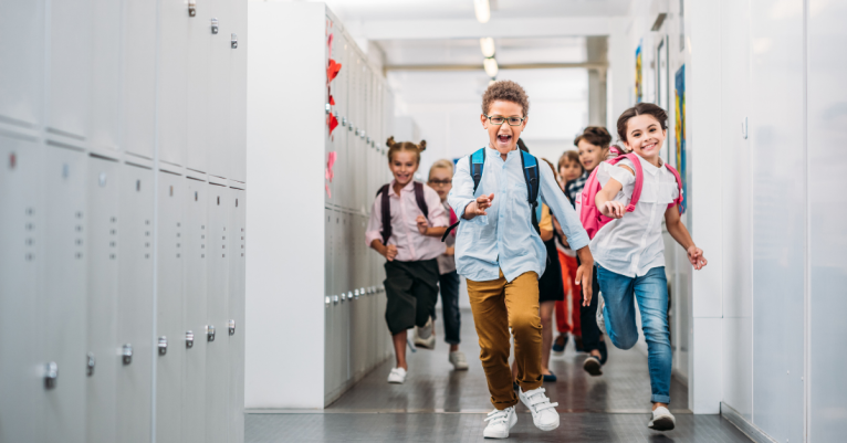 Children Running Back to School
