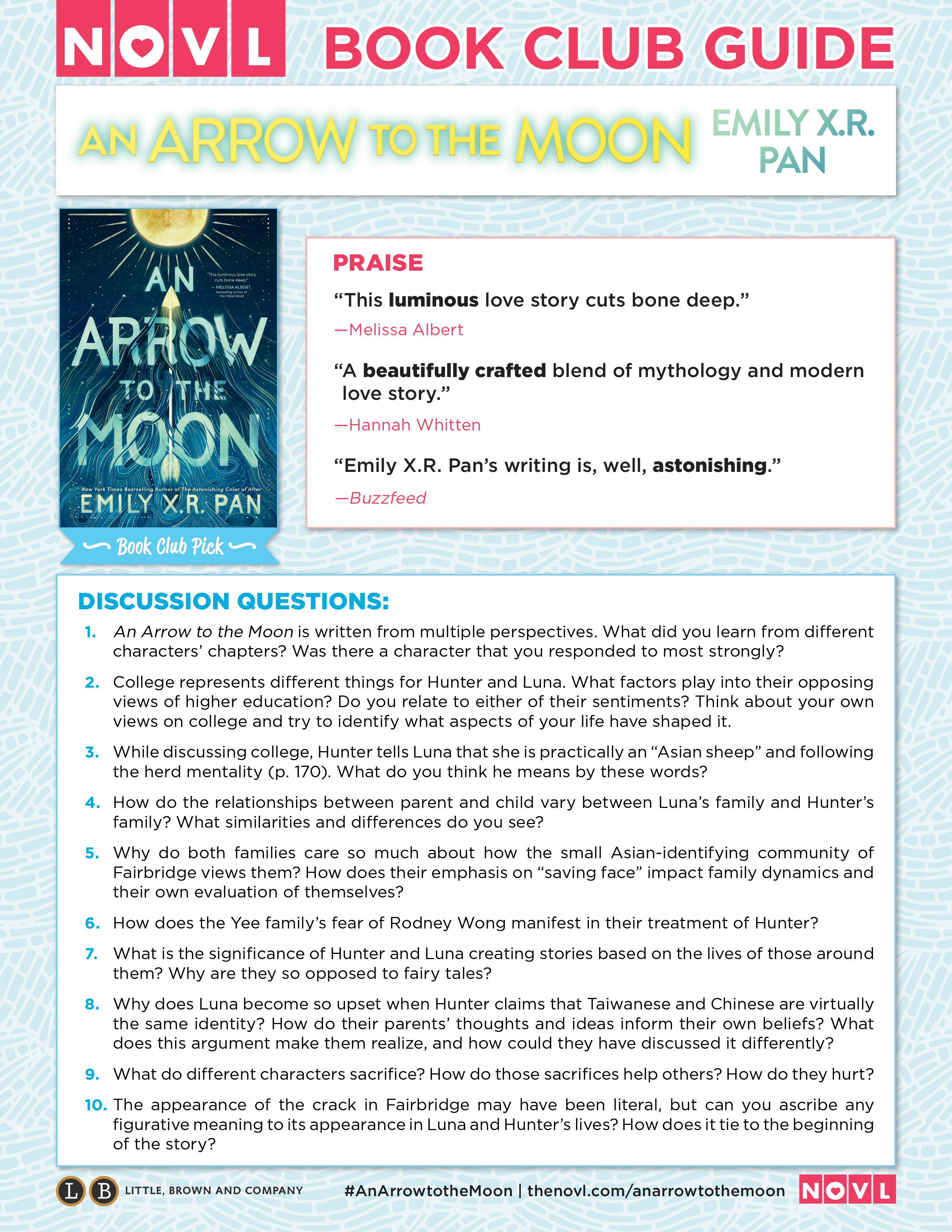 NOVL - An Arrow to the Moon Bookclub Guide Photo