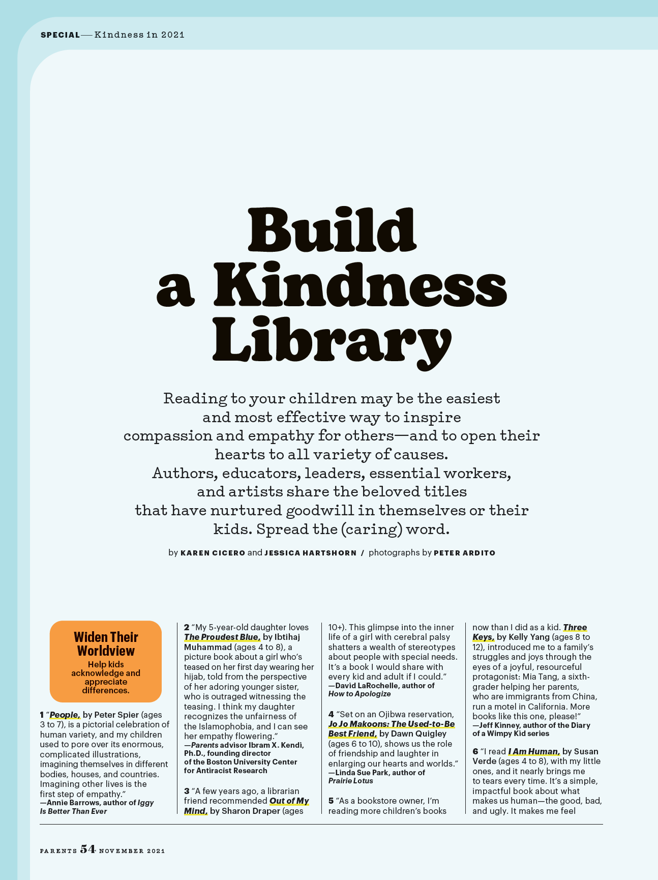 Todd Parr - Parents Magazine screencap of 'Build a Kindness Library' page