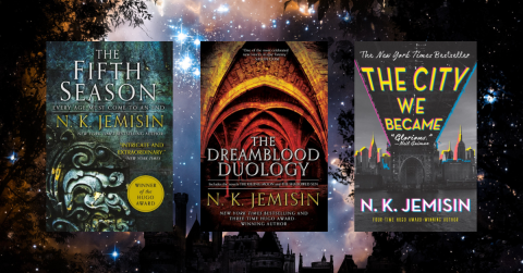 Image of three books by Nora Johnson on a space background